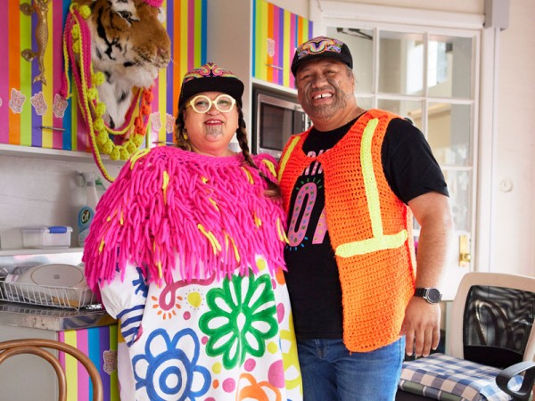 Lissy Robinson-Cole&nbsp;and Rudi Robinson-Cole in their home studio. Photographer: Ralph Brown.